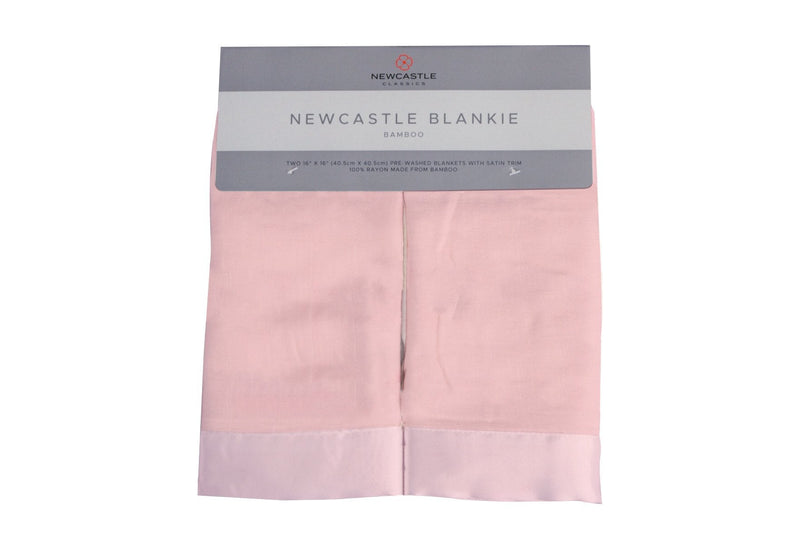 Pink Rose Newcastle Blankie, 100% natural bamboo muslin, 16" x 16".
