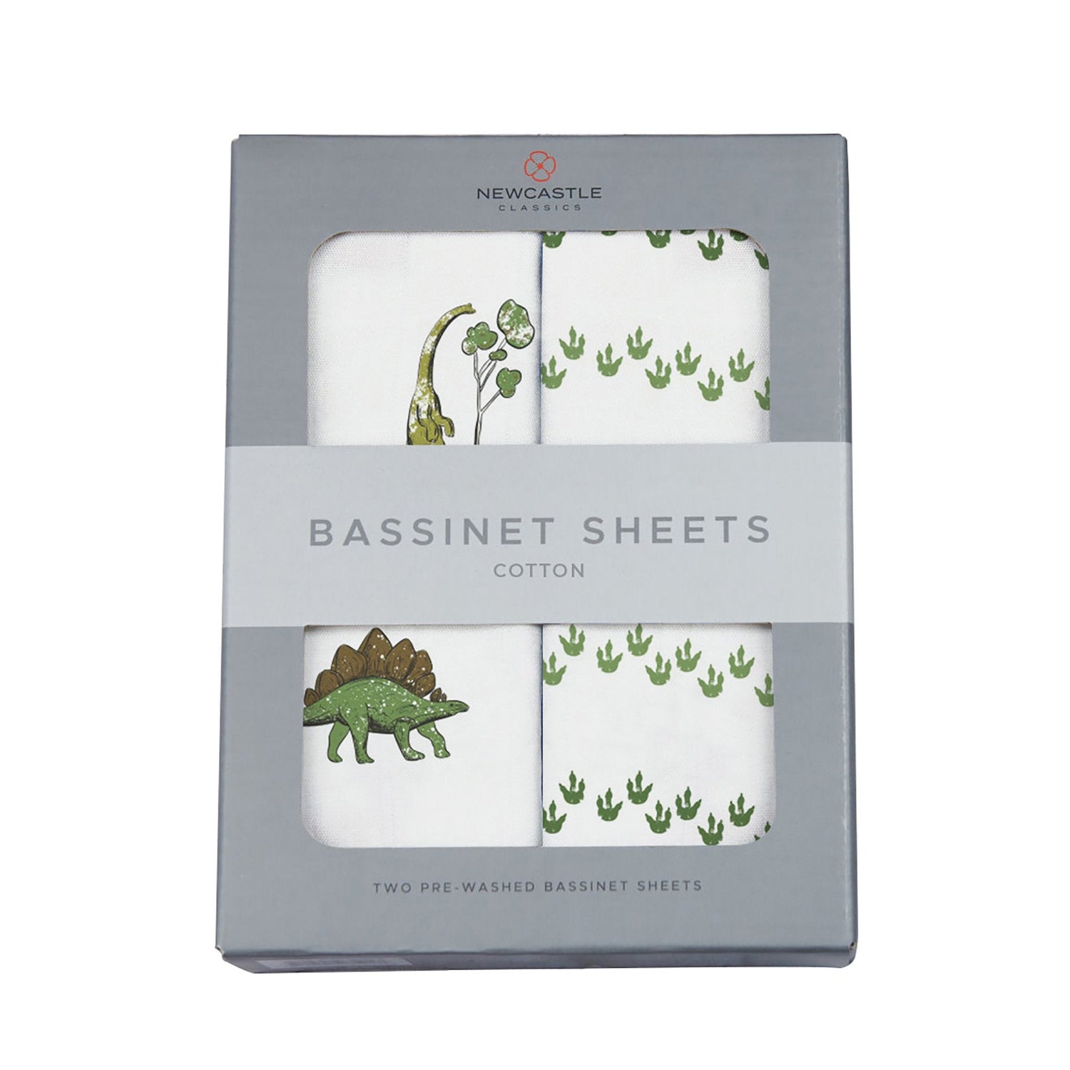 Cotton Muslin Bassinet Sheet - Dino Print