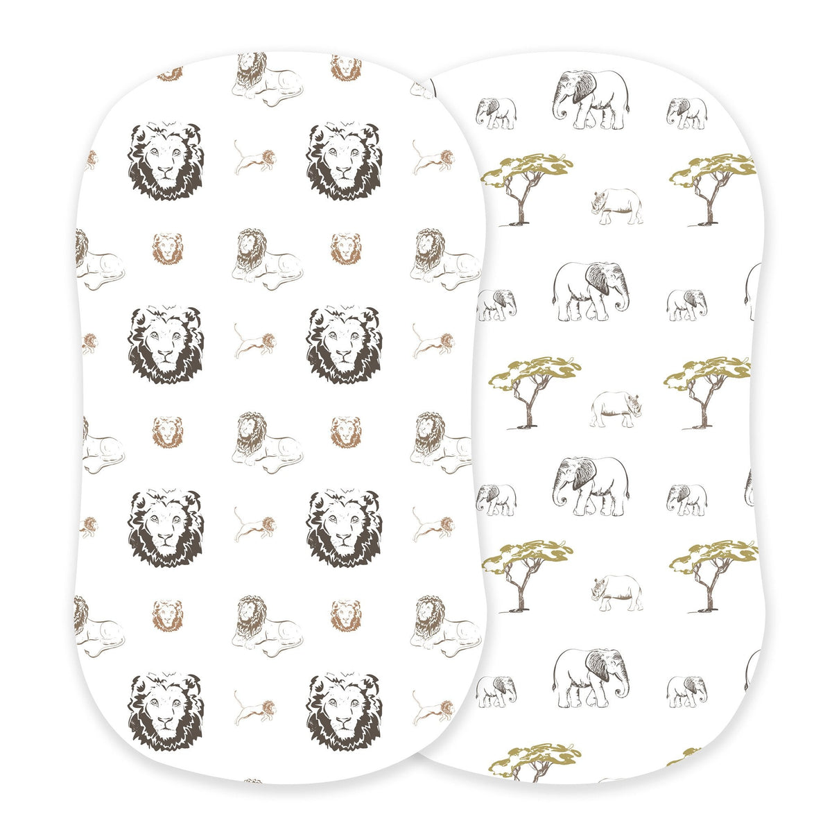 Hear Me Roar Lion and Rhinos and Elephants Bamboo Changing Pad Cover/Bassinet Sheets - Baby & Toddler Clothing | Everetts Place