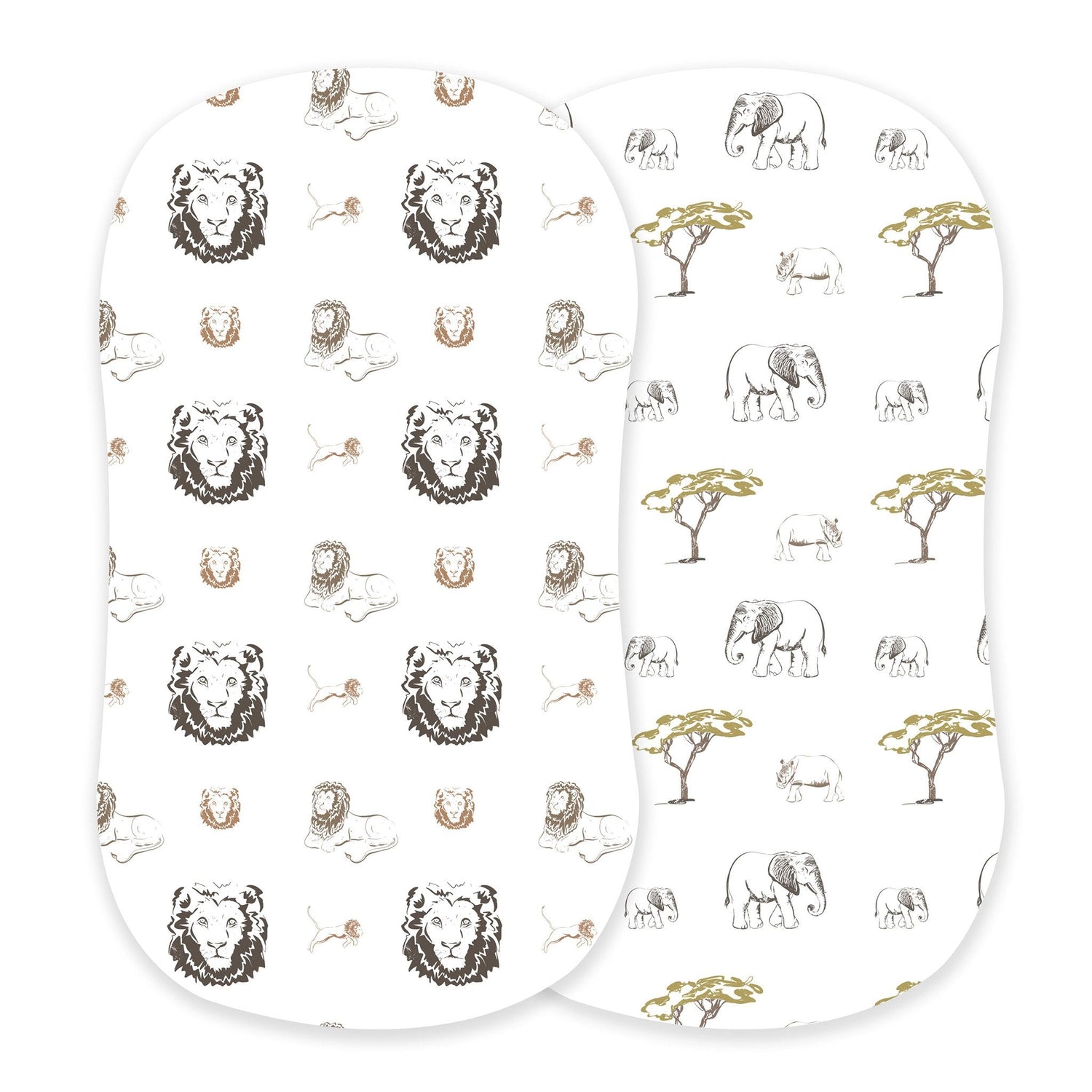 Hear Me Roar Lion and Rhinos and Elephants Bamboo Changing Pad Cover/Bassinet Sheets - Baby & Toddler Clothing | Everetts Place