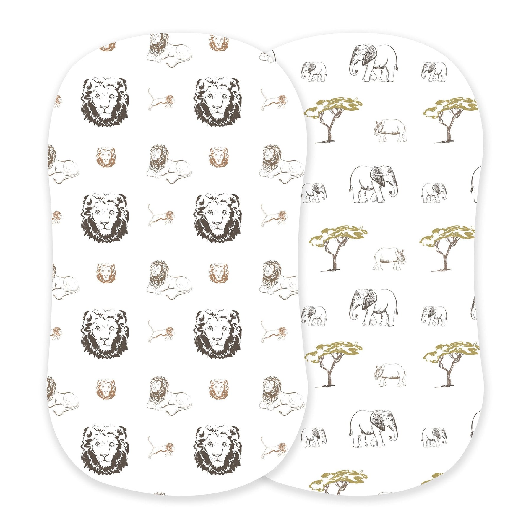 Hear Me Roar Lion and Rhinos and Elephants Bamboo Changing Pad Cover/Bassinet Sheets - Baby & Toddler Clothing | Everetts Place