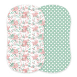 Desert Rose and Jade Polka Dot Cotton Changing Pad Cover/Bassinet Sheets by Newcastle Classics at Everetts Place