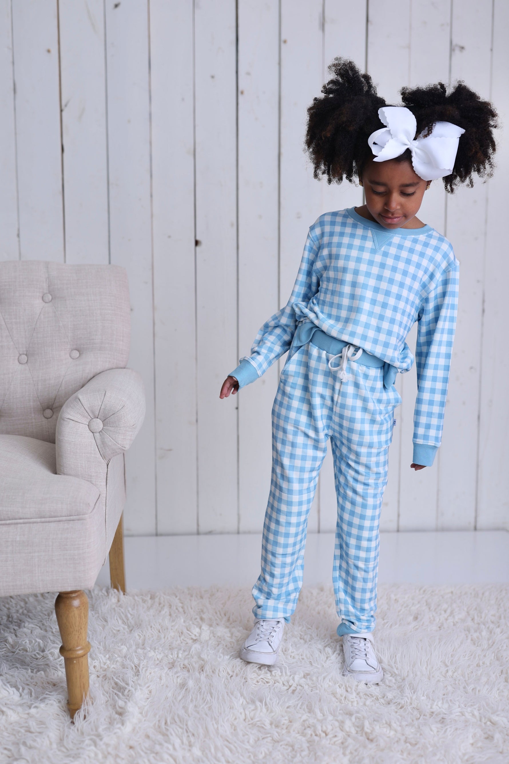 DREAM BIG LITTLE CO SKY BLUE GINGHAM DREAM PULLOVEREveretts Place
