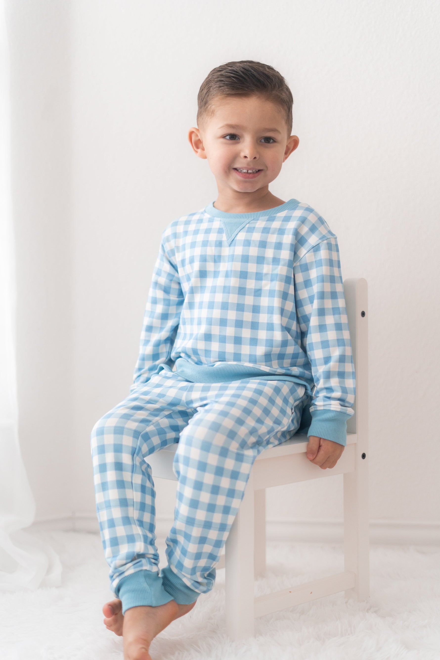 DREAM BIG LITTLE CO SKY BLUE GINGHAM DREAM PULLOVEREveretts Place