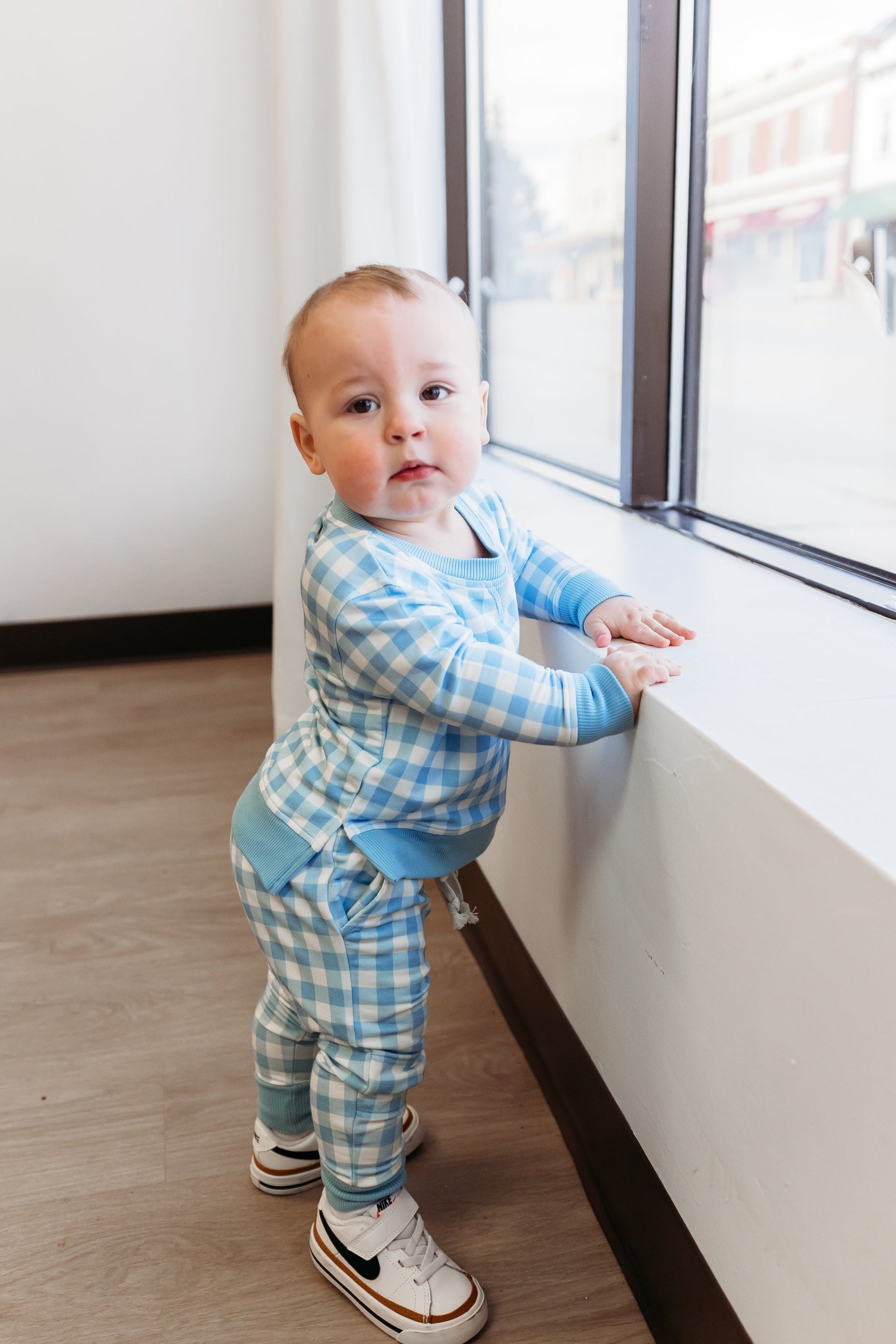 DREAM BIG LITTLE CO SKY BLUE GINGHAM DREAM PULLOVEREveretts Place