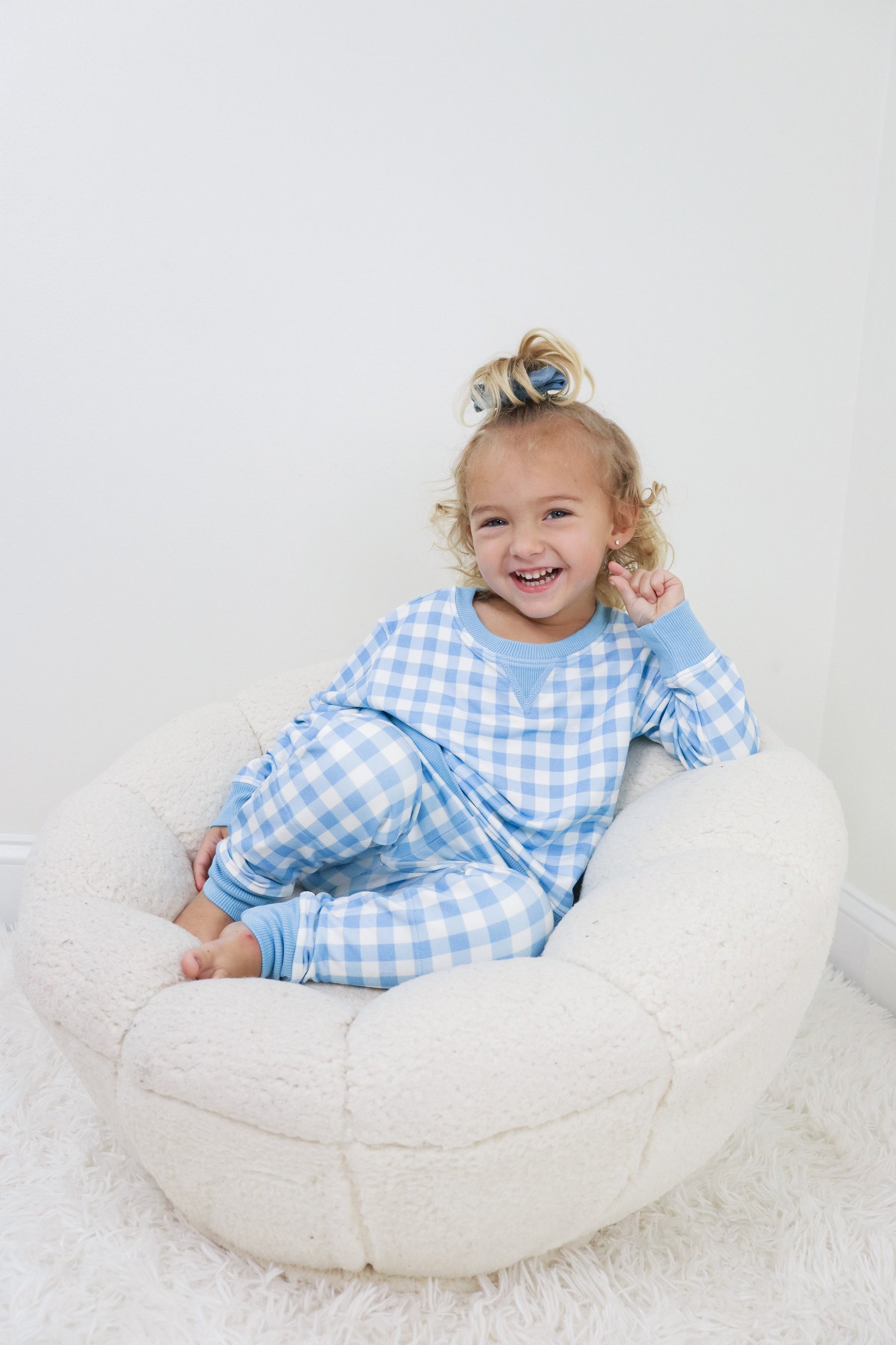 DREAM BIG LITTLE CO SKY BLUE GINGHAM DREAM PULLOVEREveretts Place