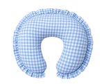 Little Mae & Co Sky Blue Gingham Ruffle Nursing Pillow Cover - 