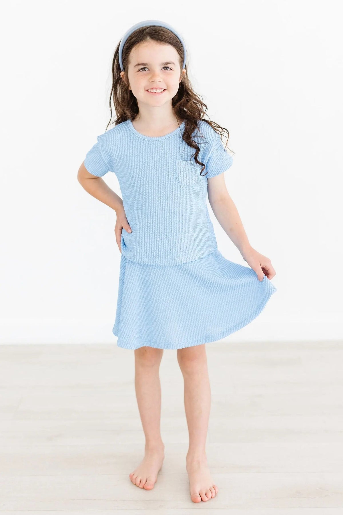 Mila & Rose ® Sky Blue Scrunchy Twirl Skort - 