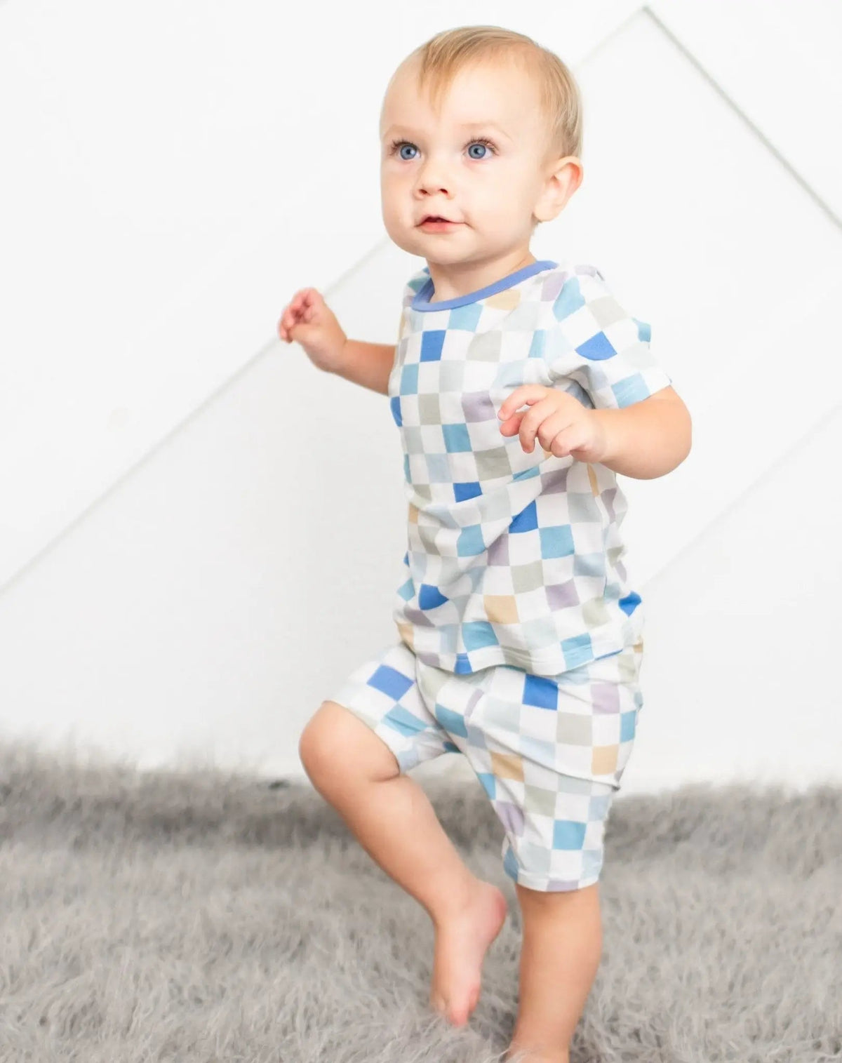 Bestaroo Skye Checks Shorts Pajama Set for Kids Soft Bamboo Sleepwear - 