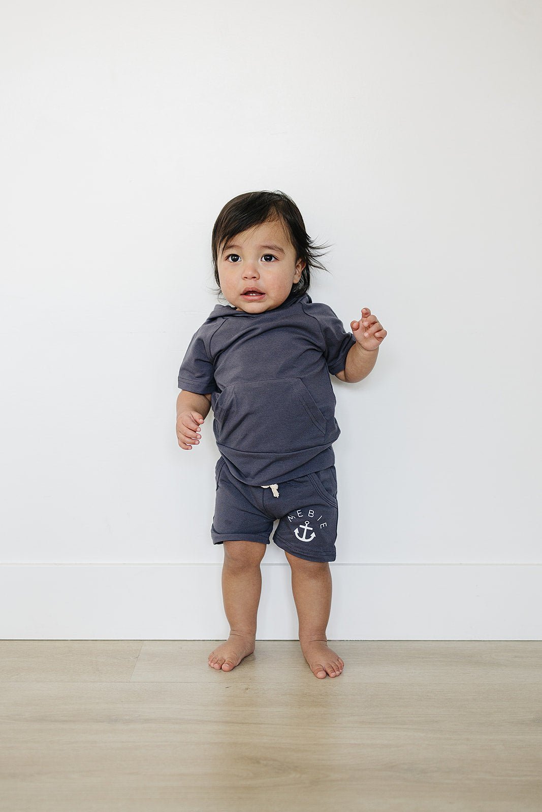 Mebie Baby Slate Anchor Pocket Shorts - 
