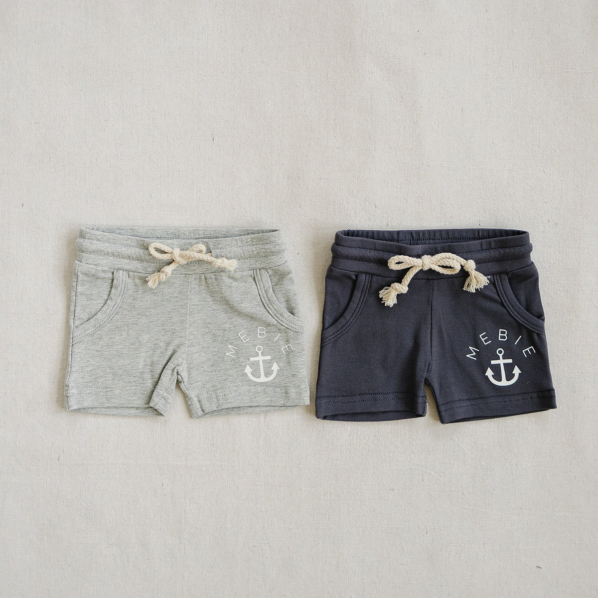 Mebie Baby Slate Anchor Pocket Shorts - 