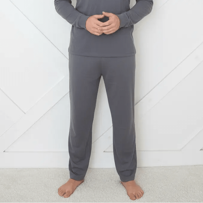 Bestaroo Slate Men's Cloud Pajama Pants Cotton Bamboo Blend With Adjustable Tie - 