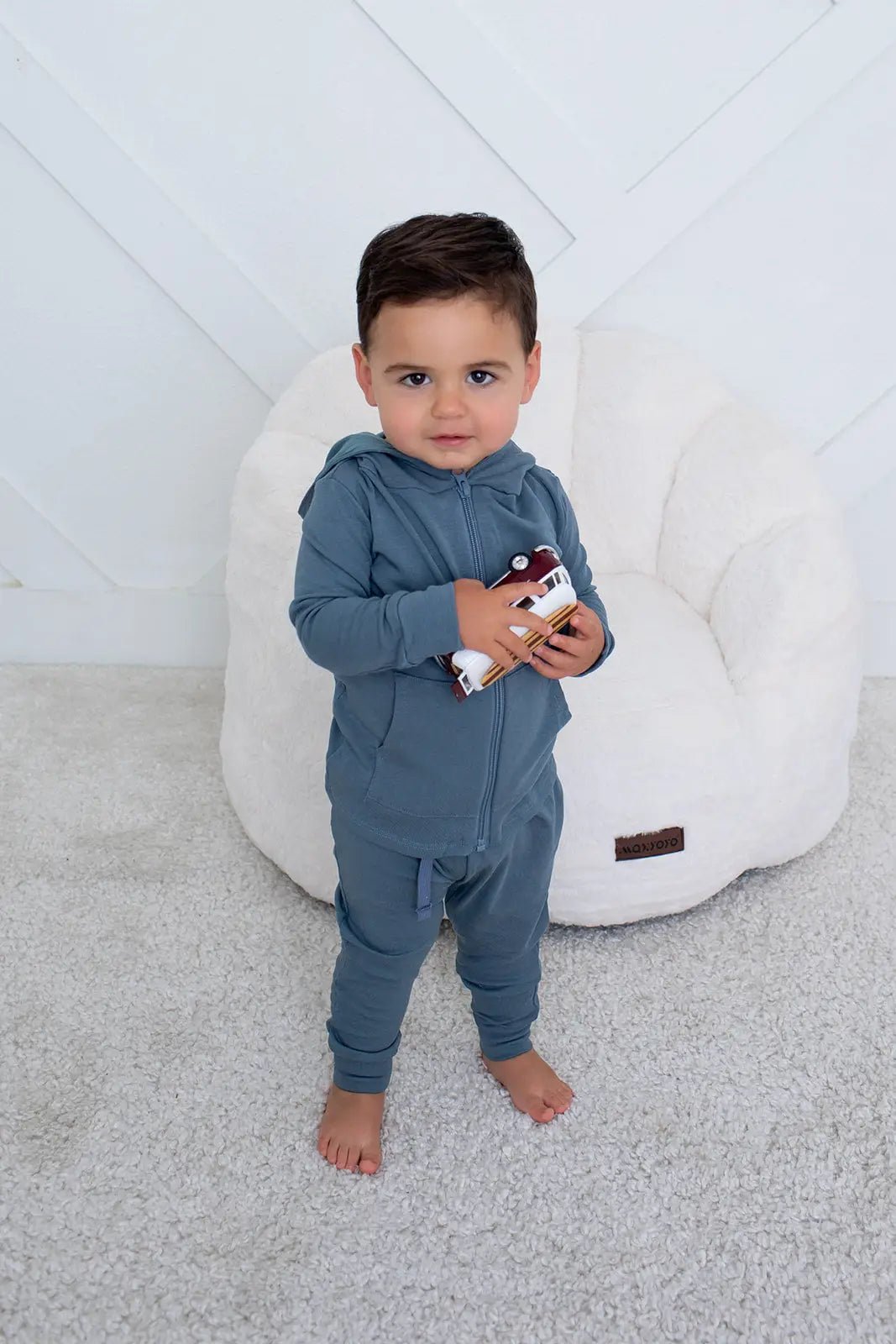 Bestaroo Slate Zipper Hoodie For Babies By Bestaroo Soft Bamboo Cotton Warmth - 