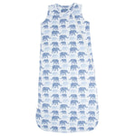 Sweet Bamboo Blue Elephant Sleep Sack with 2 Way J Zipper for Infants 0 to 9 Months - Apparel & Accessories > Clothing > Baby & Toddler Clothing > Baby & Toddler Sleepwear Sleep Sacks