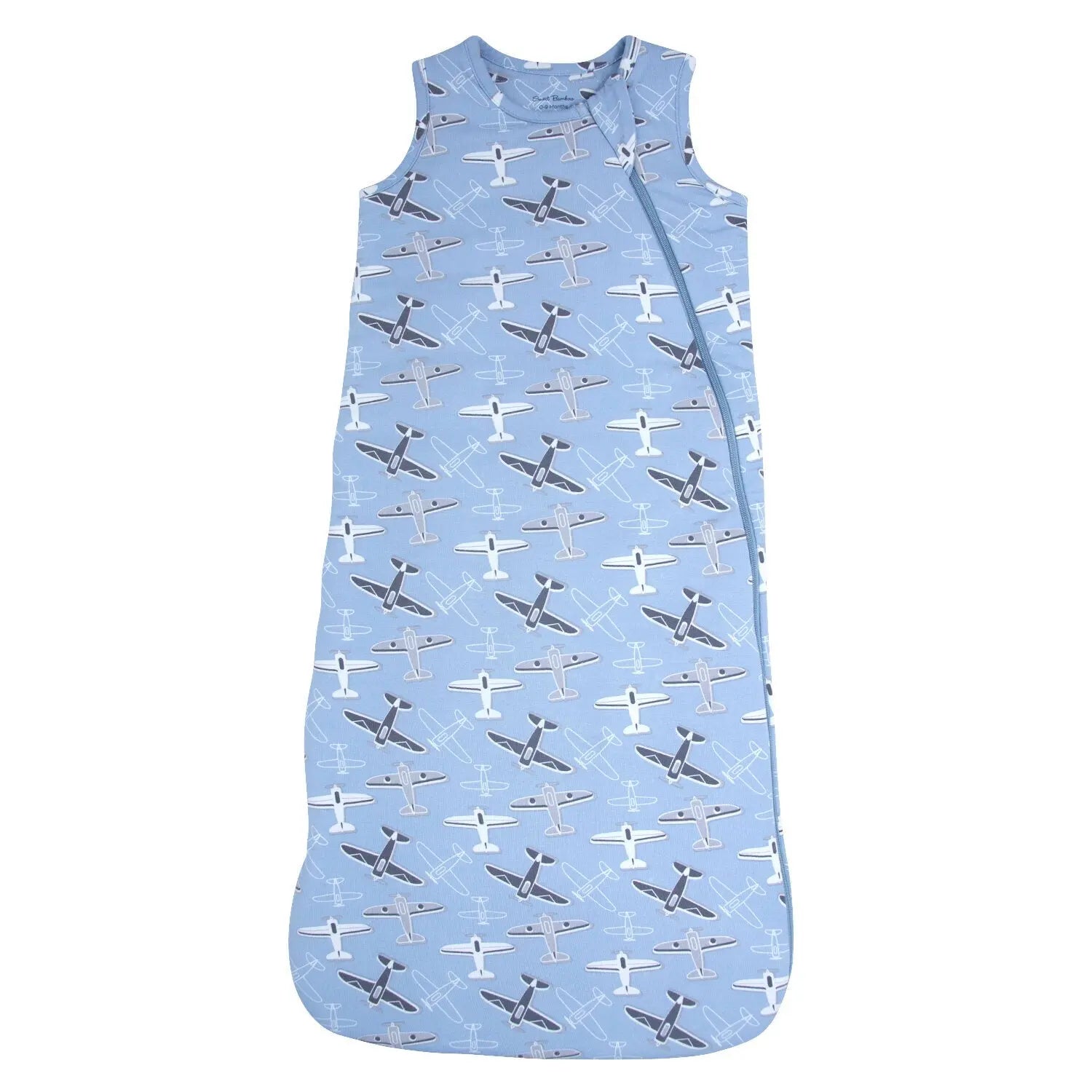 Vintage Airplanes Bamboo Sleep Sack for Infants 0 to 9 Months with 2 Way J Zipper and Quilted Lining Sweet Bamboo