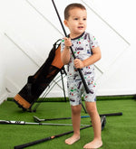 Bestaroo Sleepy Masters Bamboo Pajama Set Baseball Print Short Sleeve Top And Shorts - 