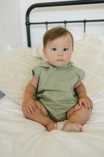 Little Joy Co. Sleeveless Hoodie Romper With Snaps Kangaroo Pocket - Everetts Place Boutique - 