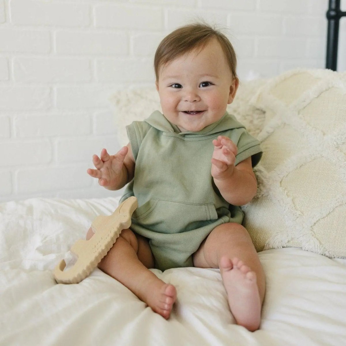 Little Joy Co. Sleeveless Hoodie Romper With Snaps Kangaroo Pocket - Everetts Place Boutique - 