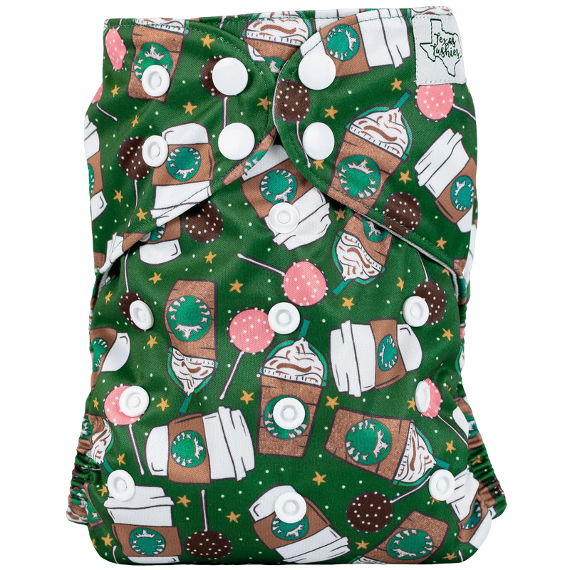 Slim Fit Pocket Cloth Diaper with customizable snaps, patterned design, and moisture-resistant material.
