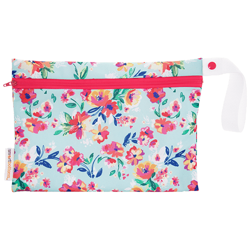 Smart Bottoms Small Wet Bag - Aqua Floral - 