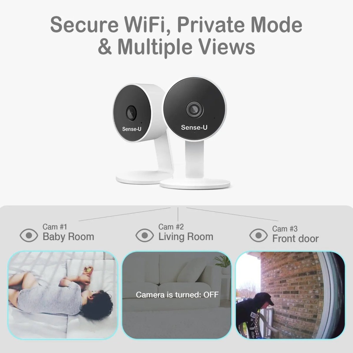 Sense - U Smart AI Indoor Camera with Advanced Monitoring for Home Security - 