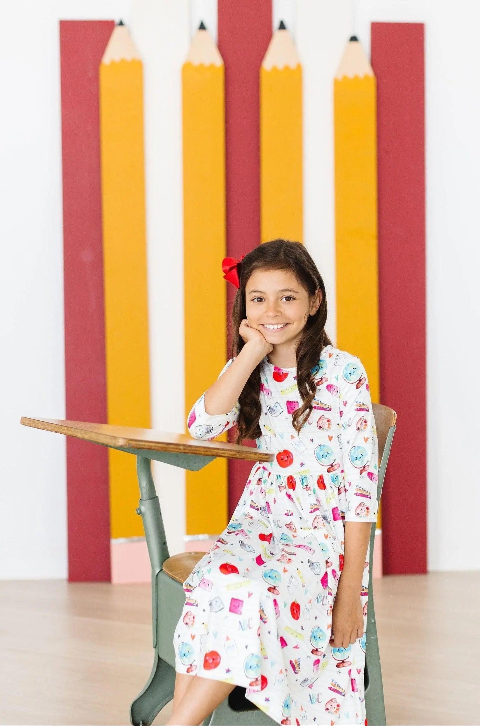 Mila & Rose ® Smarty Pants 3/4 Sleeve Pocket Twirl Dress - 