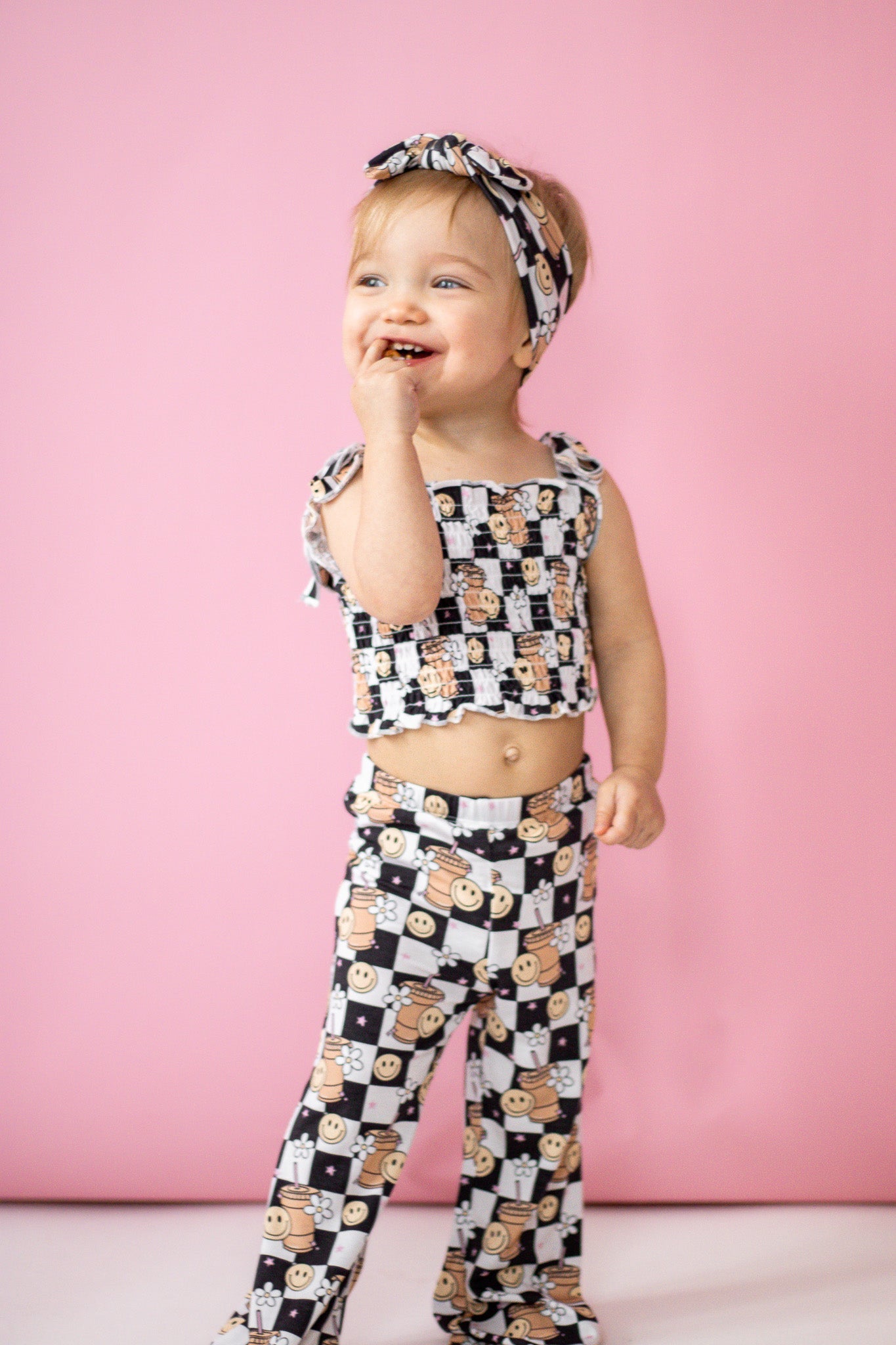 DREAM BIG LITTLE CO SMILEY CUP OF CHECKERS DREAM SMOCKED FLARE SETEveretts Place