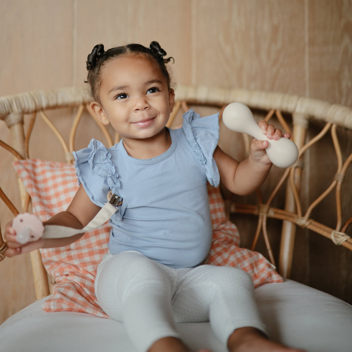 Linen Pacifier Clip, 2-Pack by Mushie