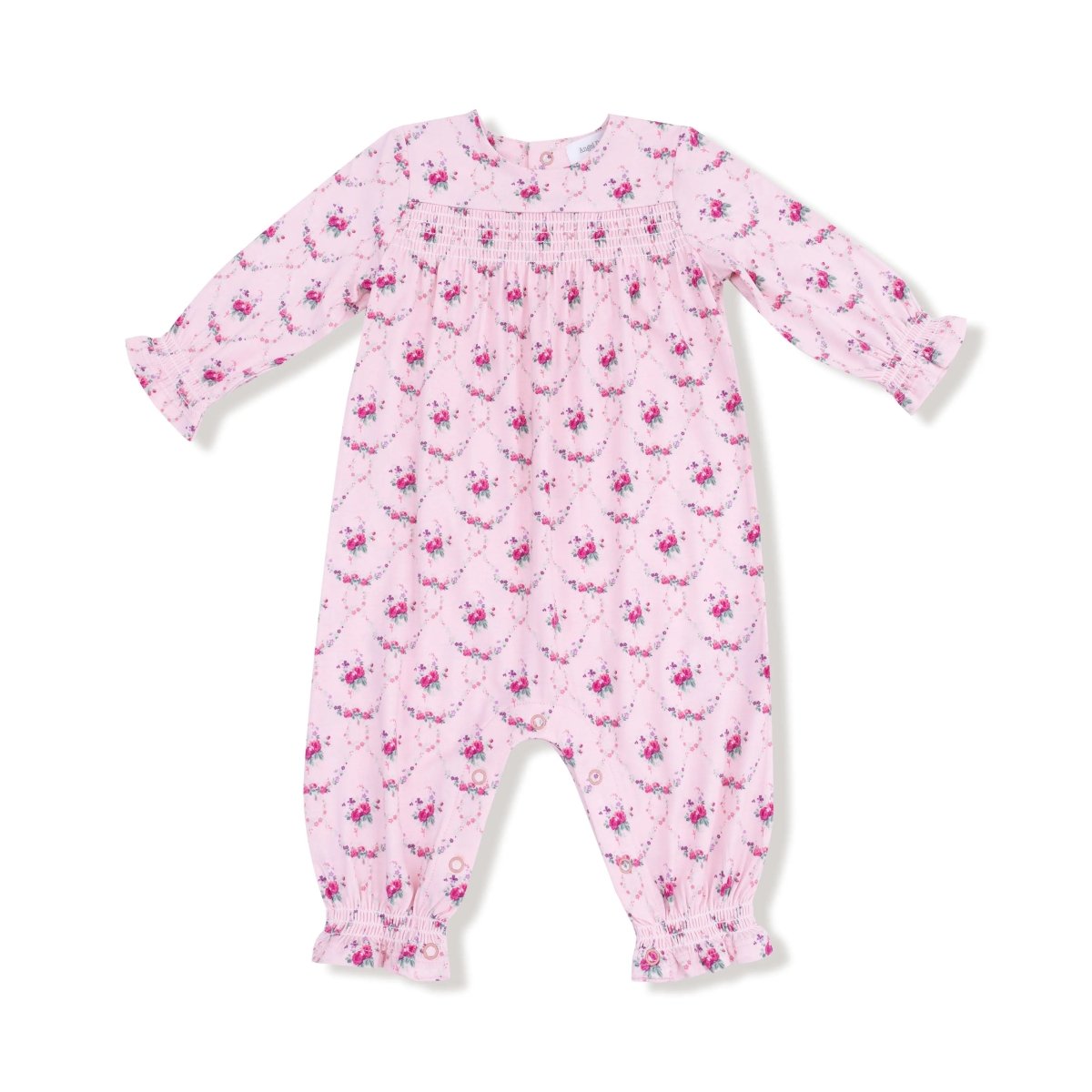 Angel Dear Smocked Long Sleeve Romper Bamboo Viscose Baby Angel Dear - Everetts Place Boutique - 