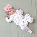 Angel Dear Smocked Peter Pan Collar Footie Baby Onesie Snap Closure - Everetts Place Boutique - 