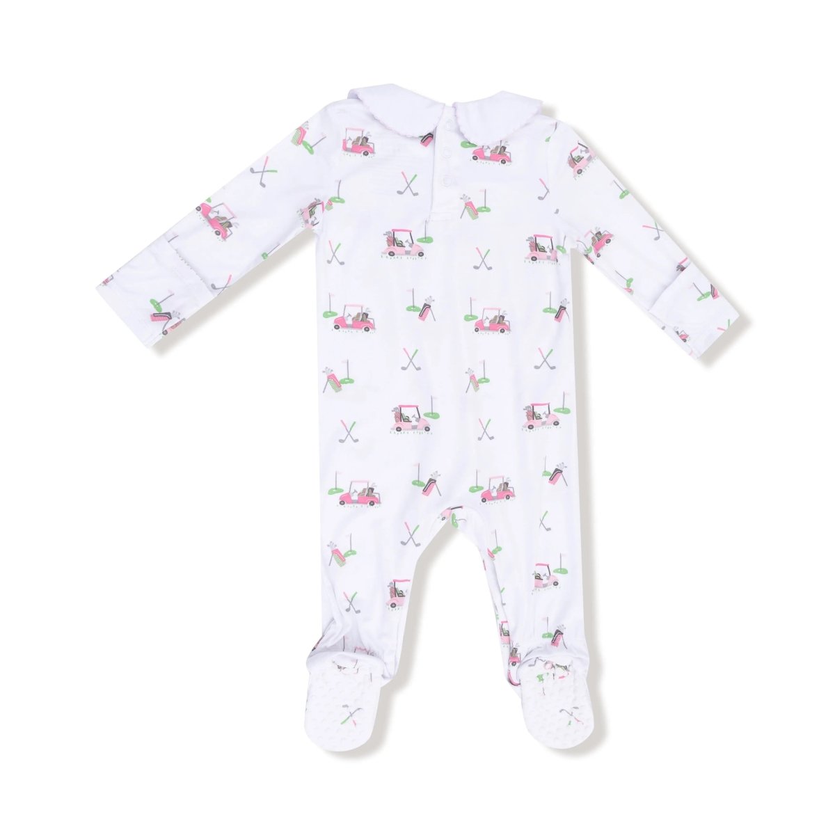 Angel Dear Smocked Peter Pan Collar Footie Baby Onesie Snap Closure - Everetts Place Boutique - 