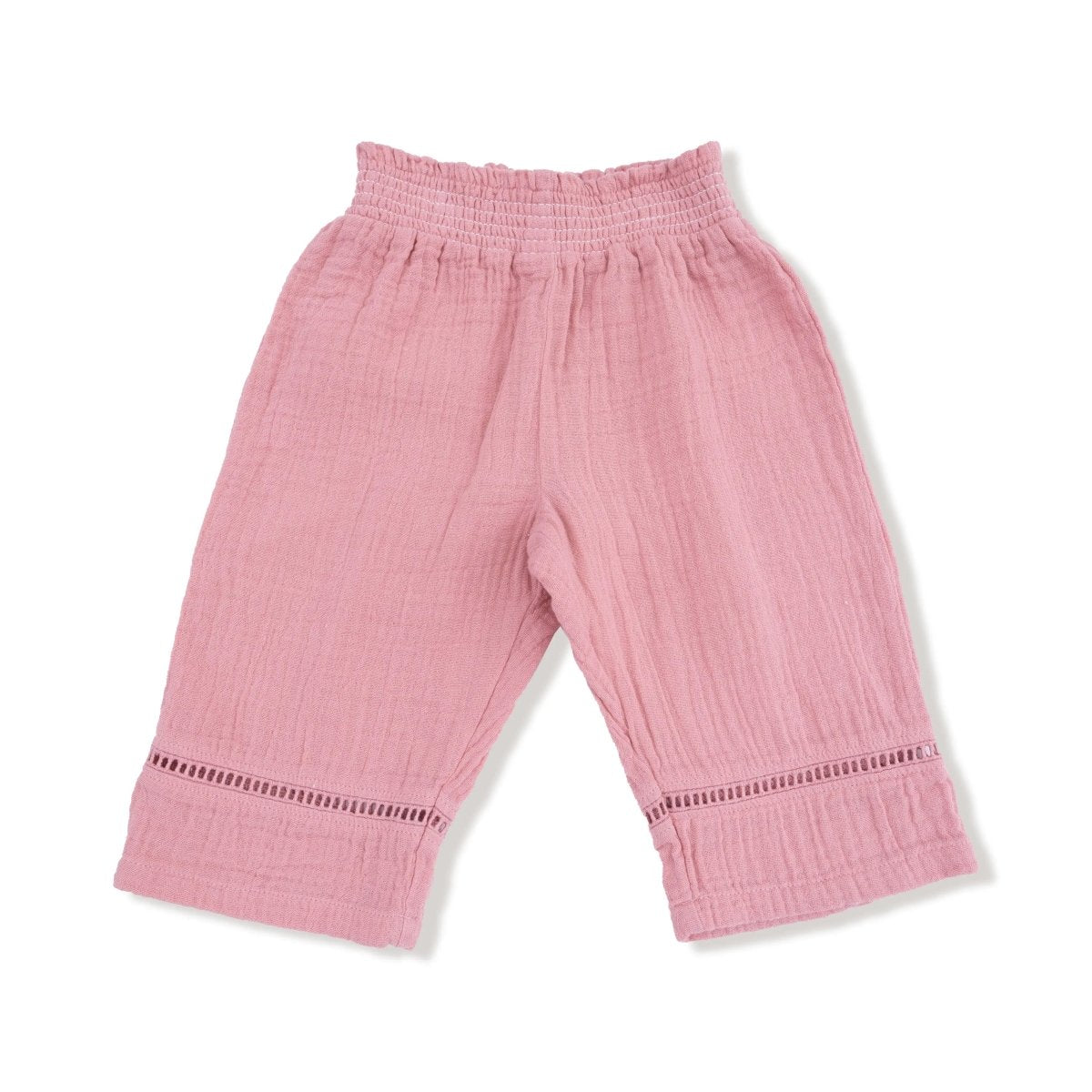 Angel Dear Smocked Waist Baby Pants Organic Cotton Muslin Winter - Everetts Place Boutique - 