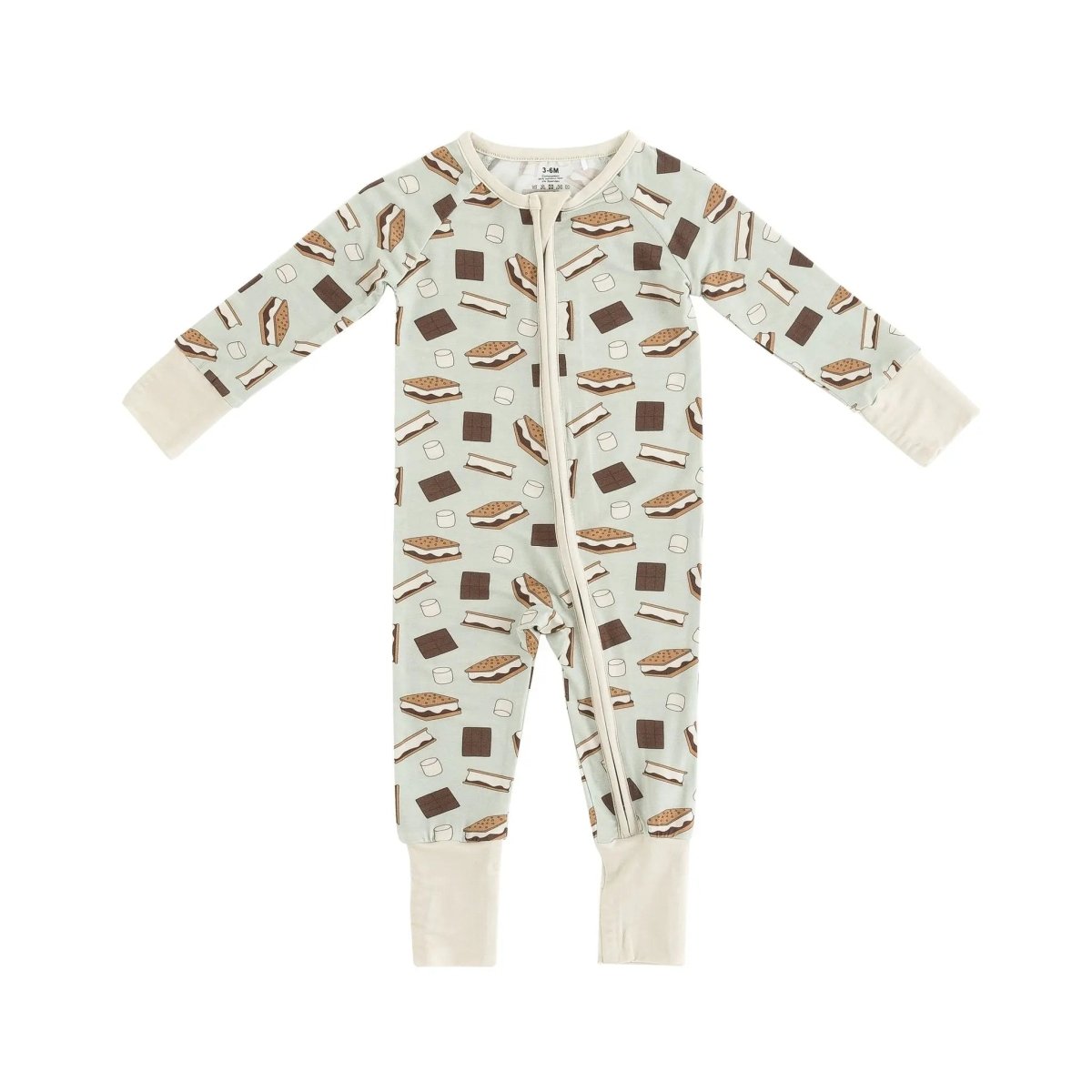 Dreamlet Smore to Love Convertible Zip Footies Blue Bamboo Fabric - Everetts Place Boutique - 