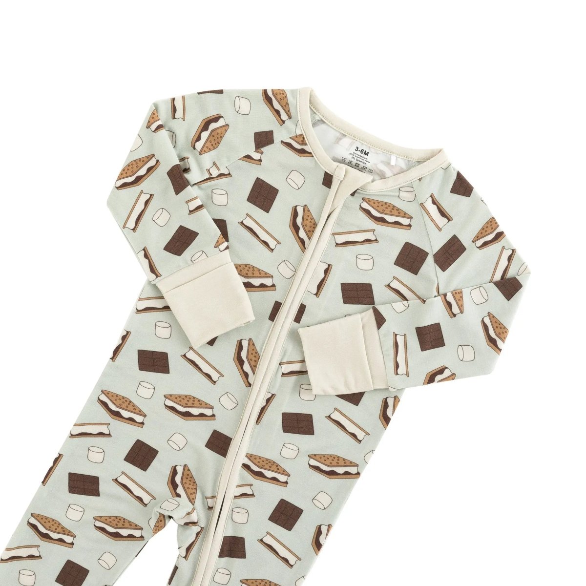 Dreamlet Smore to Love Convertible Zip Footies Blue Bamboo Fabric - Everetts Place Boutique - 