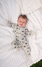 Dreamlet Smore to Love Convertible Zip Footies Blue Bamboo Fabric - Everetts Place Boutique - 