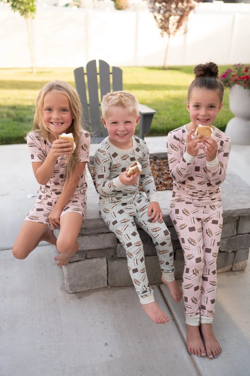 Dreamlet Smore To Love Long Sleeve Pajama Pink Bamboo Fabric - Everetts Place Boutique - 