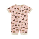Dreamlet S'more To Love Romper Pink By Dreamlet Bamboo Knit Fabric - Everetts Place Boutique - 