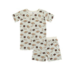 Dreamlet Smore To Love Short PJ Set Blue For Kids Cozy Sleepwear - Everetts Place Boutique - 
