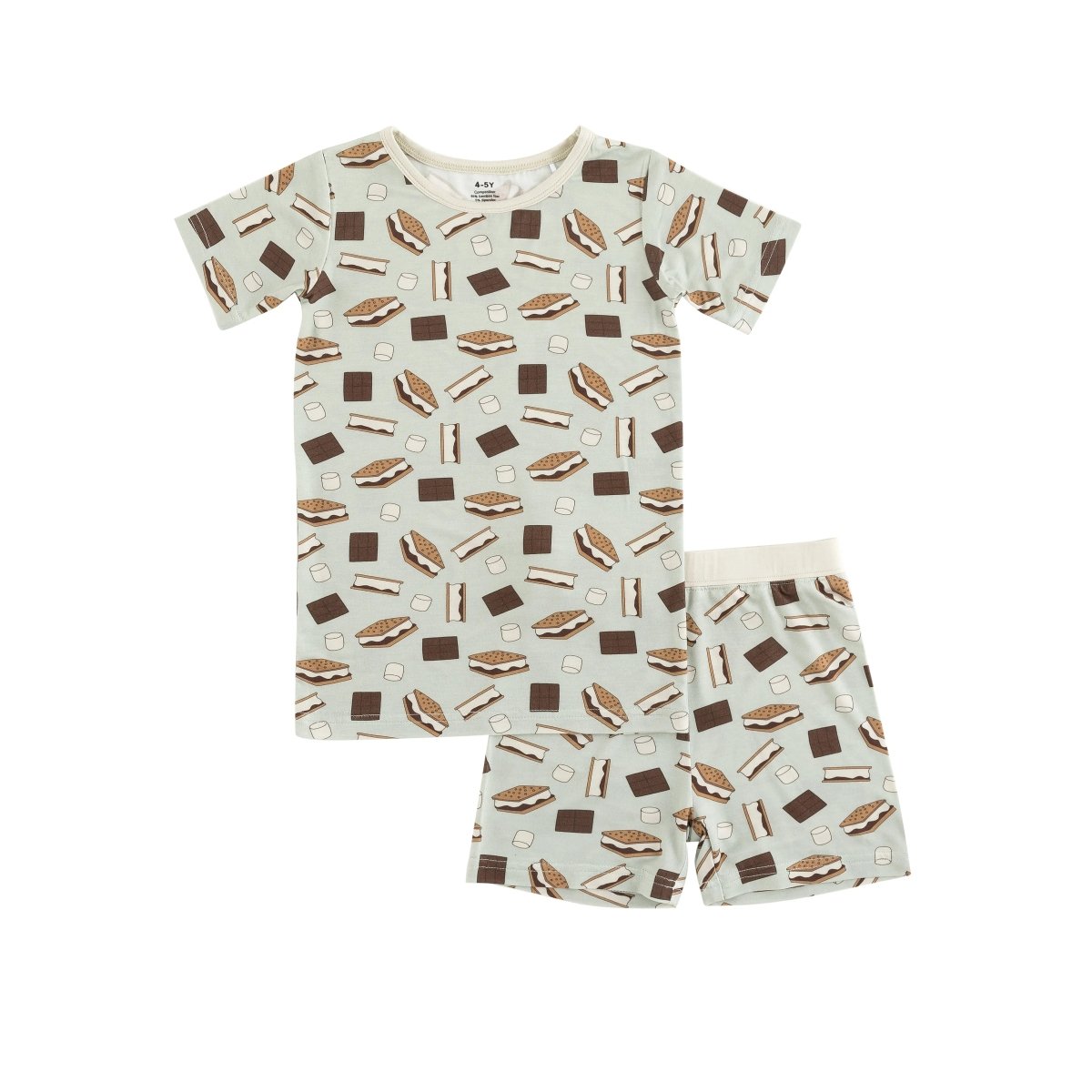 Dreamlet Smore To Love Short PJ Set Blue For Kids Cozy Sleepwear - Everetts Place Boutique - 