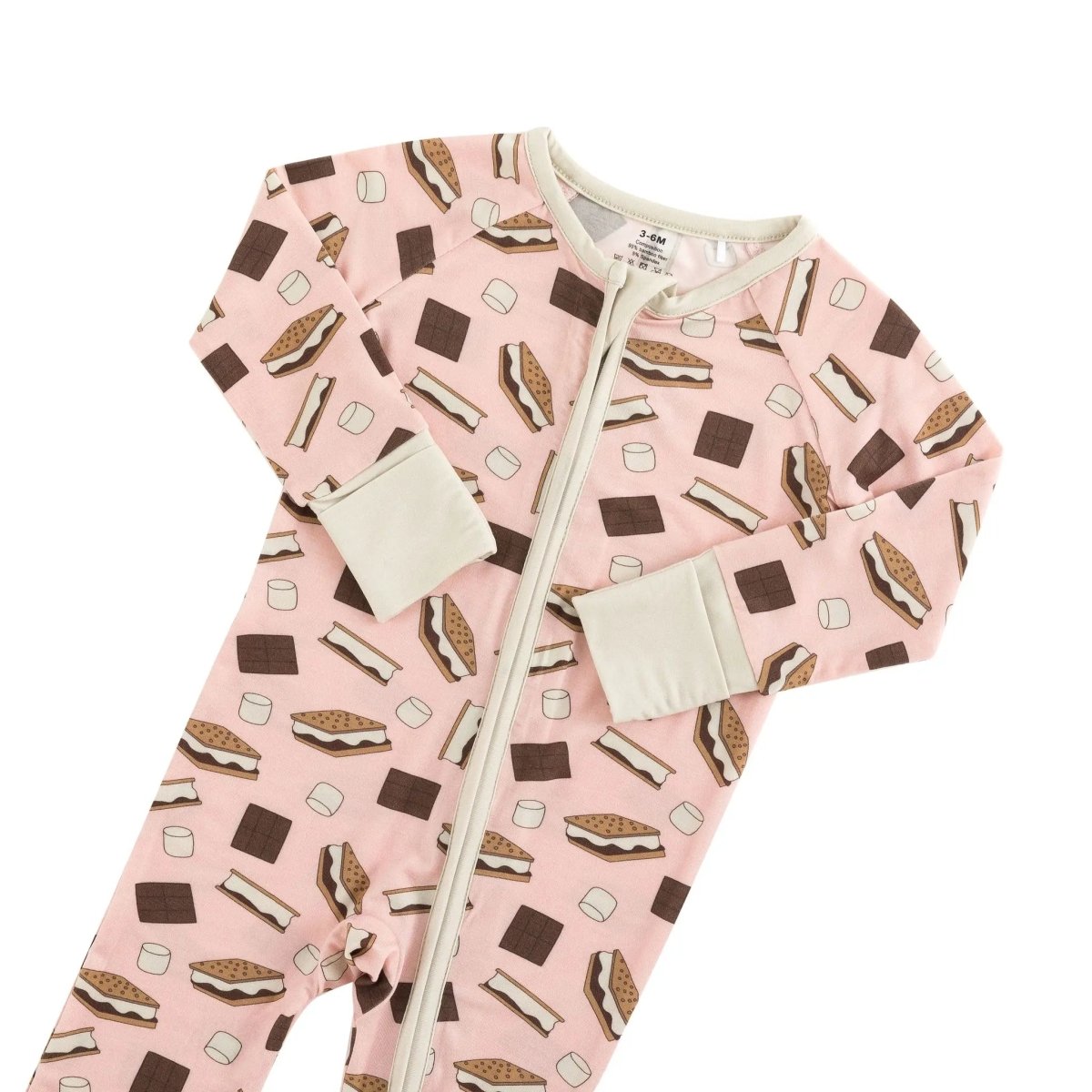 Dreamlet Smores to Love Cozy Convertible Zip Footies Pink Nightwear - Everetts Place Boutique - 