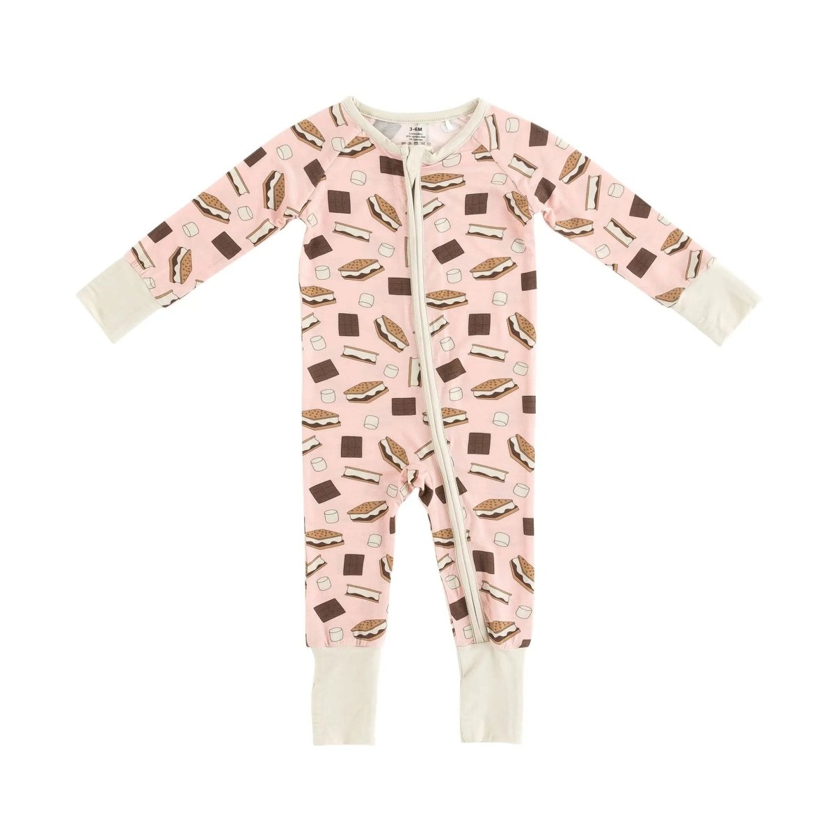 Dreamlet Smores to Love Cozy Convertible Zip Footies Pink Nightwear - Everetts Place Boutique - 