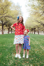 Mila & Rose ® SMU Red Mustang Ruffle Pocket Tee - 