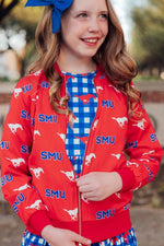 Mila & Rose ® SMU Red Mustang Satin Jacket - 