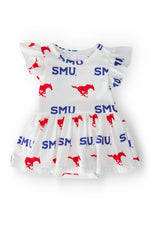 Mila & Rose ® SMU White Mustang Flutter Twirl Bodysuit - 