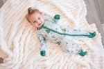 Dreamlet Snow Day Green Convertible Zip Footies For Babies Cozy - Everetts Place Boutique - 