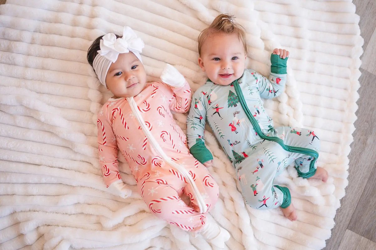 Dreamlet Snow Day Green Convertible Zip Footies For Babies Cozy - Everetts Place Boutique - 