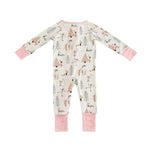 Dreamlet Snow Day Pink Convertible Zip Footies Baby Sleepwear - Everetts Place Boutique - 