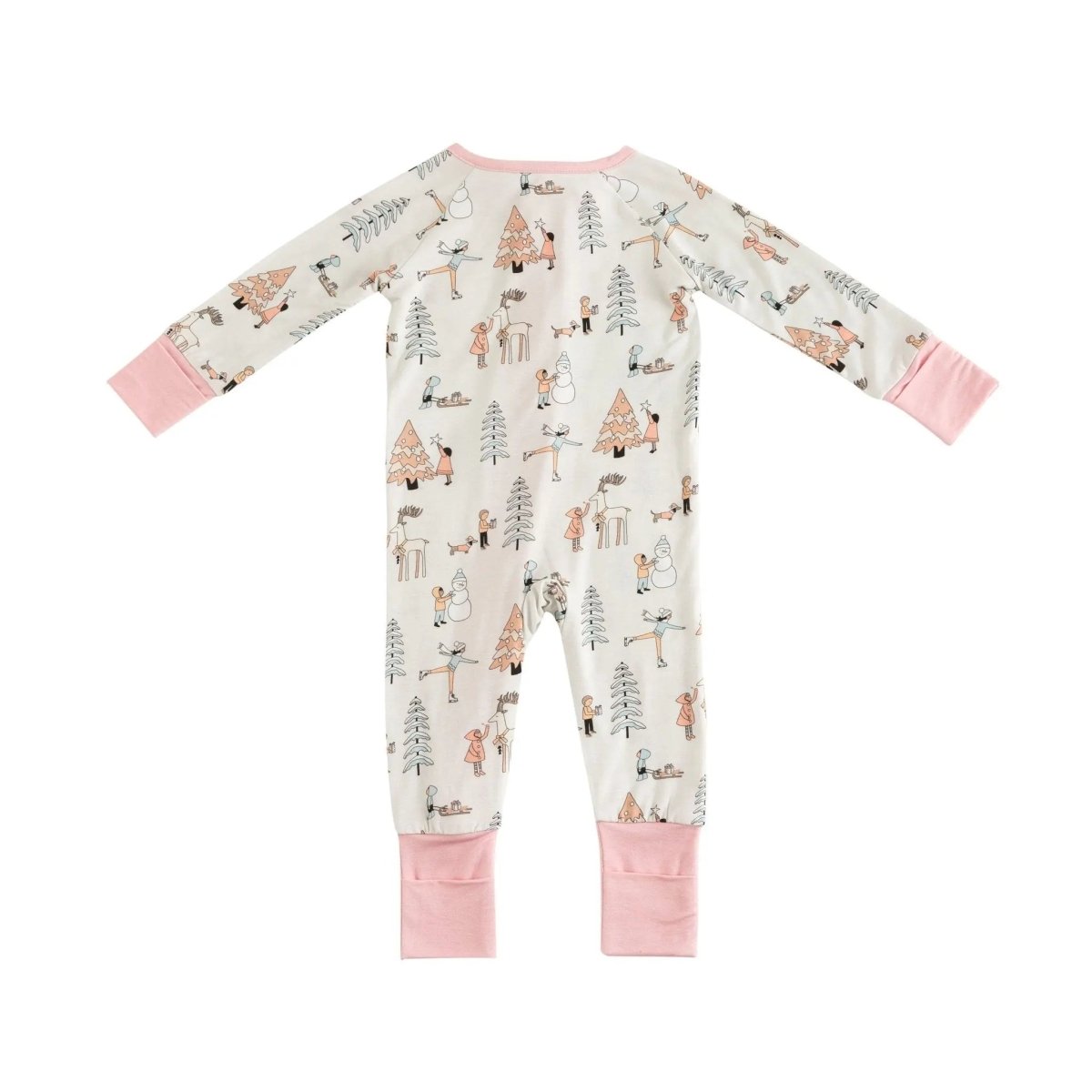 Dreamlet Snow Day Pink Convertible Zip Footies Baby Sleepwear - Everetts Place Boutique - 