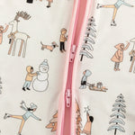 Dreamlet Snow Day Pink Convertible Zip Footies Baby Sleepwear - Everetts Place Boutique - 