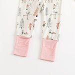 Dreamlet Snow Day Pink Convertible Zip Footies Baby Sleepwear - Everetts Place Boutique - 